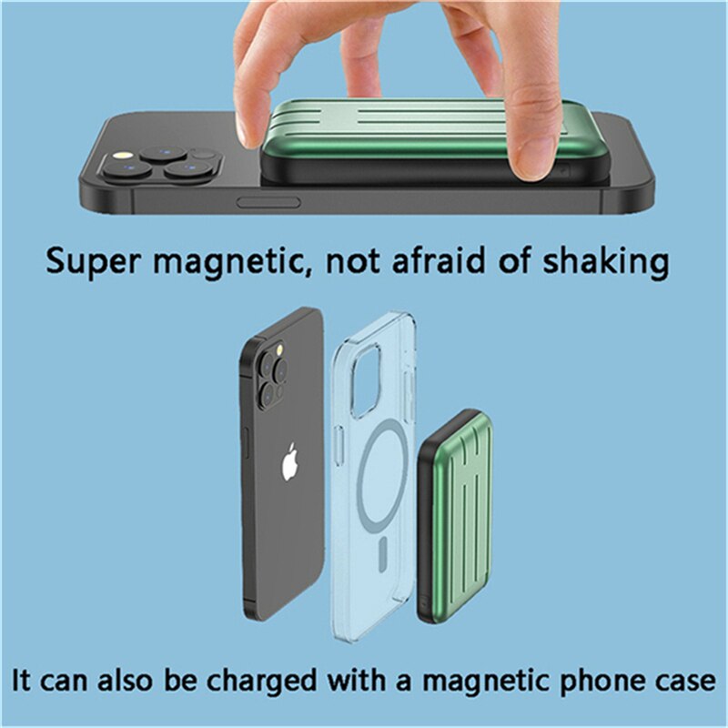 Ładowarka magnetyczna 15W moc Bank dla Magsafe iphone 12 12zawodowiec Max 12 mini ultra-cienka bezprzewodowa ładowarka skarb dodatkowa bateria
