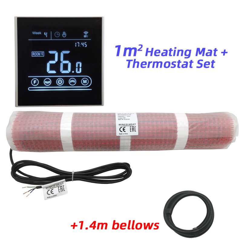 2 M Lange Met Wifi Thermostaat Minco Warmte Sneeuw Smelten Warme Voet Thuis Badkamer Warming Water-Proof Geïsoleerde Verwarming kabel Mat