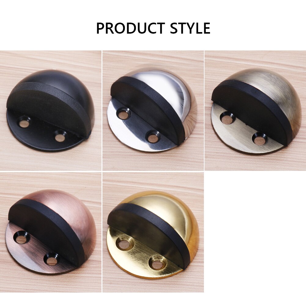 1 pc Anti-collision Door Stopper Non Punching Sticker Hidden Stainless Steel Rubber Door Stopper Door Wall Holders Catch