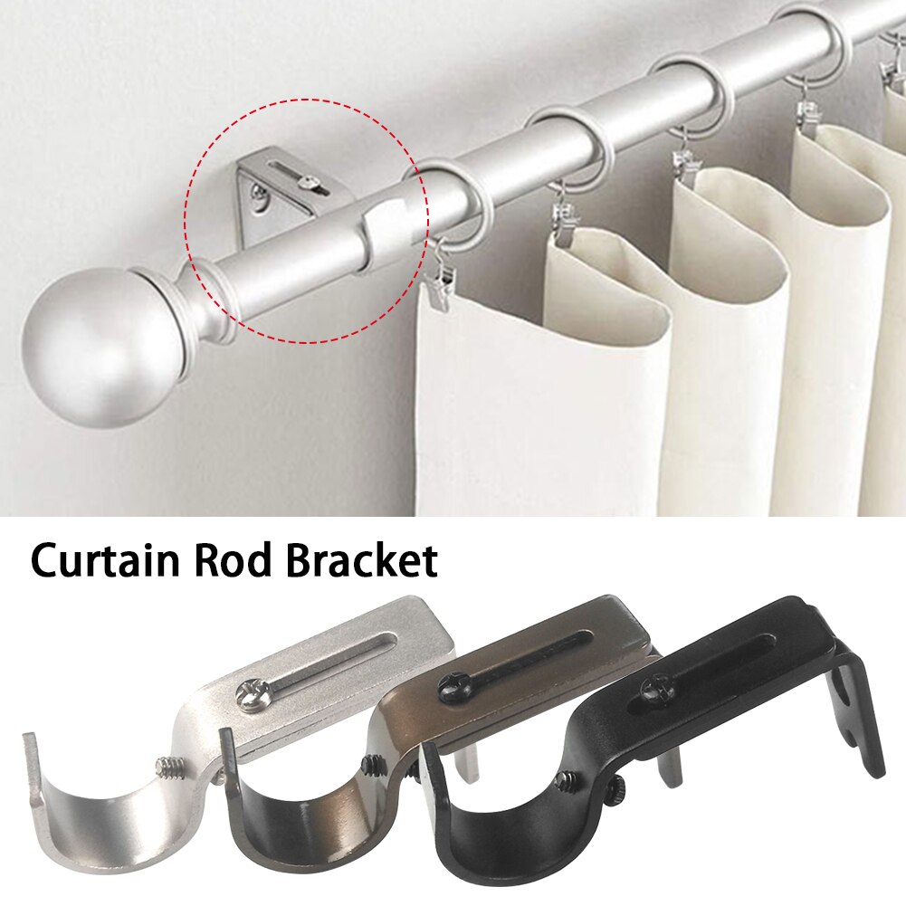 Bedroom Living Room Iron Hardware Curtain Rod Bracket Home Easy Install Wall Mounted Window Frame With Screws Adjustable Length