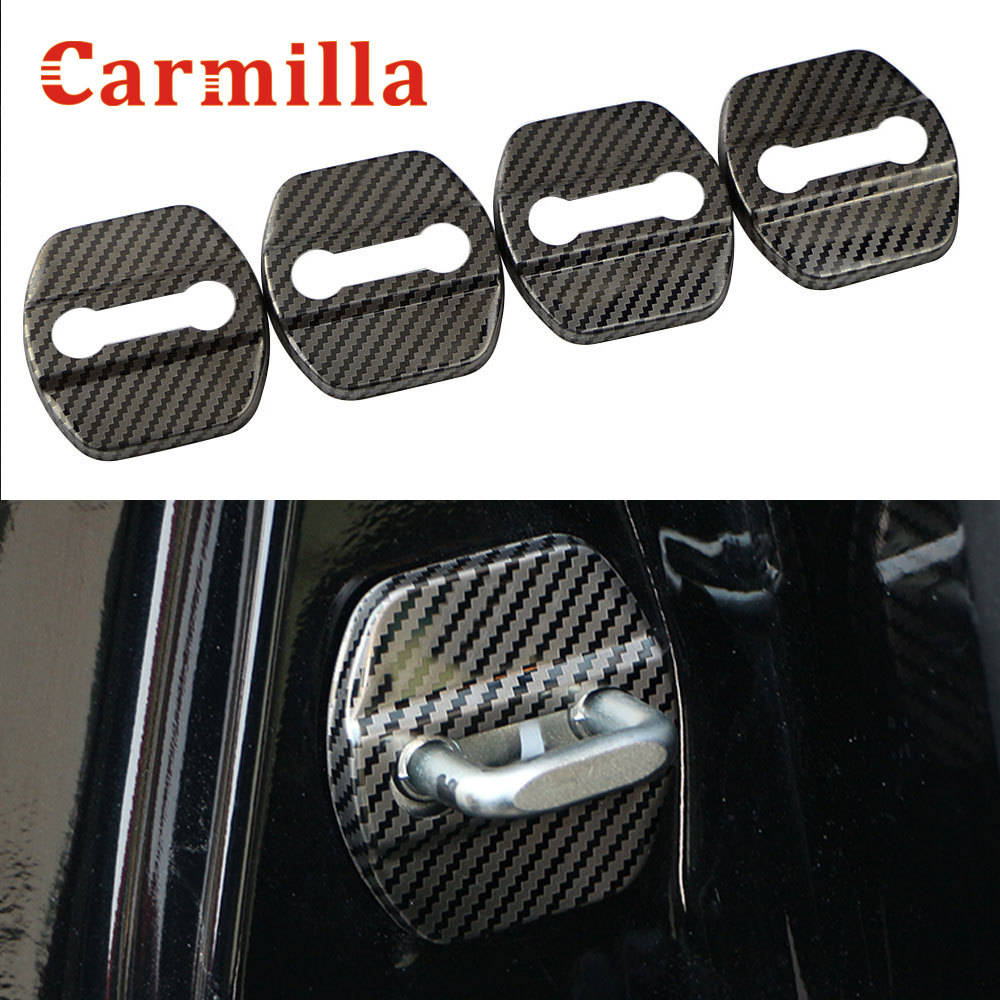 4 Pçs/set Tampa de Proteção Fechadura Da Porta Do Carro Apto para Renault Koleos QM6 Q QX50 Kadjar para Infiniti EX FX JX QX-série G Classe M-Classe: Carbon Black