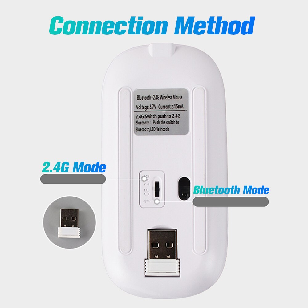 ANKNDO Bluetooth Mouse Rechargeable Dual mode Wireless Mouse For PC Desktop laptop Computer Ergonomic Mini Silent Mause Mice