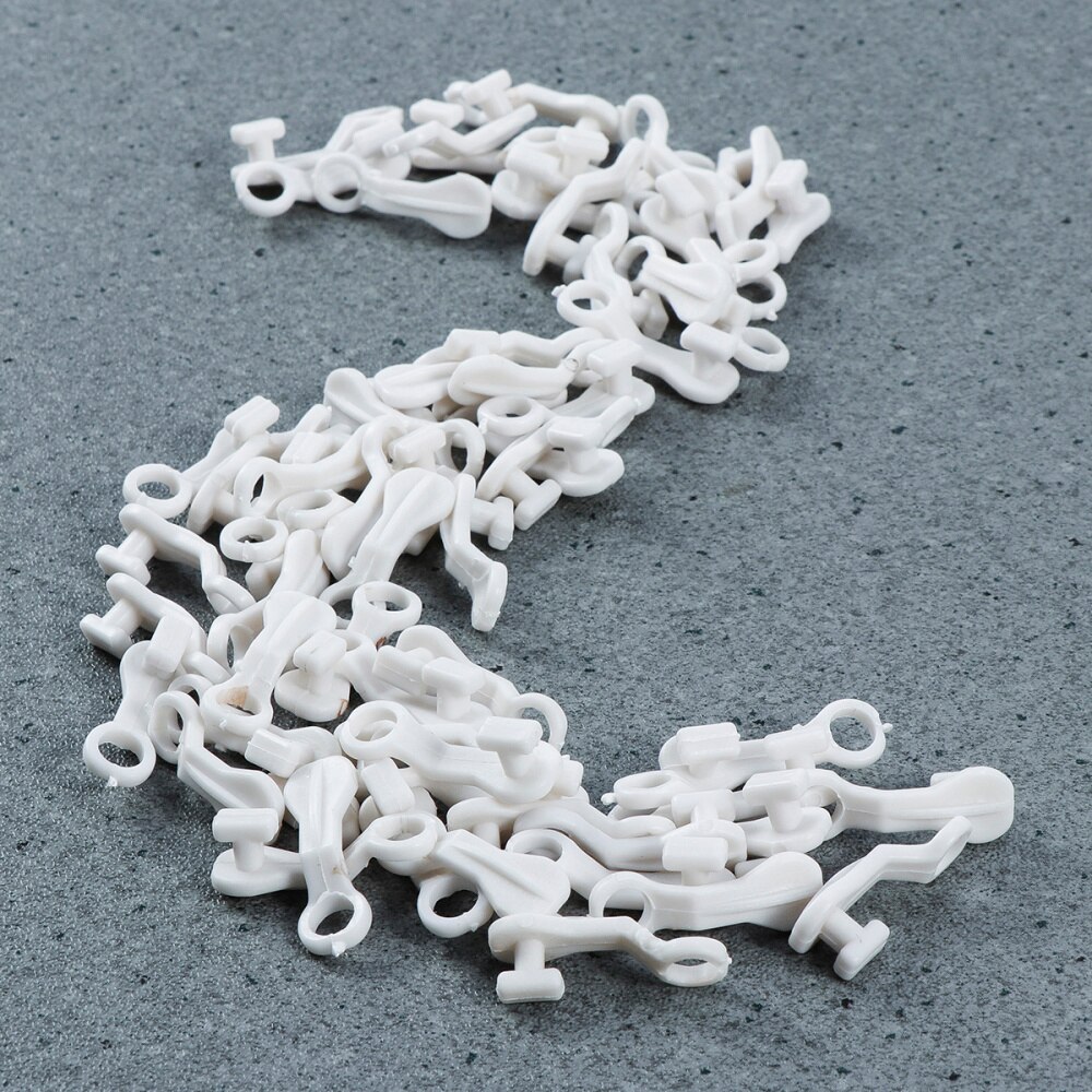 100pcs S Shape Rod Slides Gliders Hooks Shower Window Door Curtain Accessories for Living Room Bathroom Bedroom