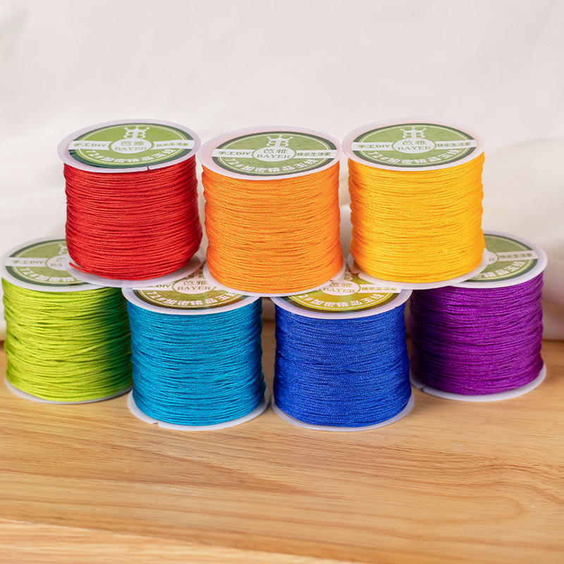 Juego de cables de nailon con nudo chino, cuerdas de macramé, pulsera, collar, cuerda trenzada para bricolaje, borlas, cuentas, línea de cuerda Shamballa