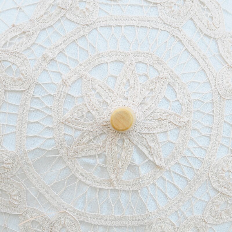 Paraguas de boda para novia, sombrilla de protección solar, color blanco, 68cm x 52cm, Encaje Vintage de verano,