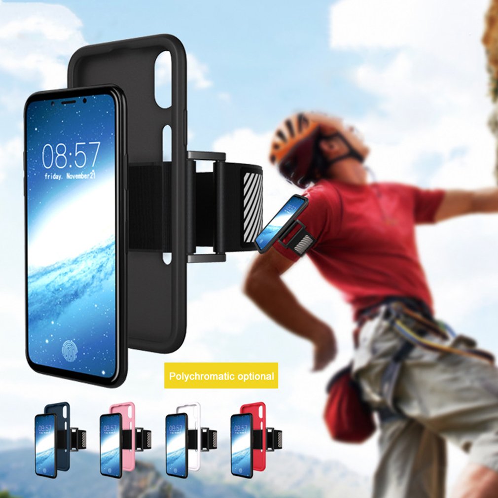 2 en 1 anti-transpiration sport coureurs motards brassard antichoc Silicone Gel téléphone étui brassards couvre pour Apple iPhone X
