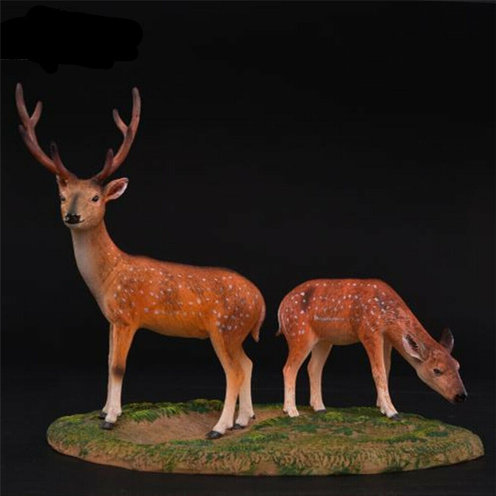 EDAGE Sika Deer Cervus nippon Set Figure Animal Figure Desktop Decoration Collector Toy