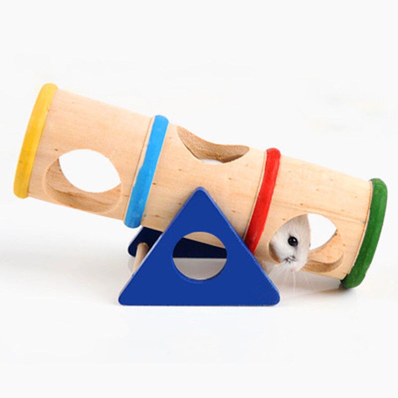 Holz Hamster Maus Tunnel Rohr Spielzeug Hamster KäFeige Spielzeug Wippe Haustier Holz Hause Kleine Ebene Ratte Mäbenutzen Haus Spielen Schaukel ratte Spielzeug: seasaw Käfig