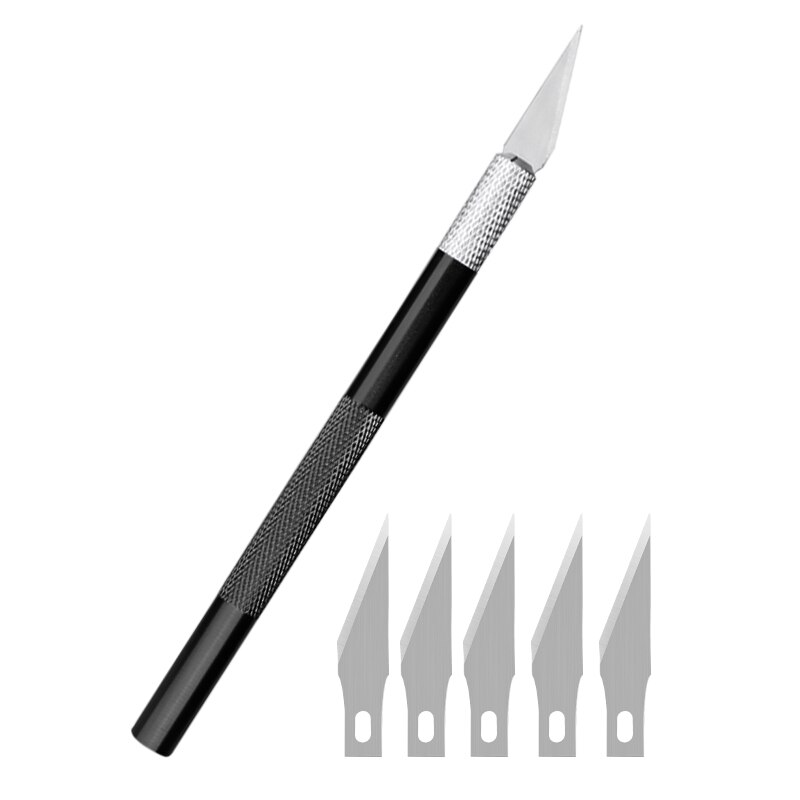 1PC Multi-color Metal Handle Non-Slip Carving Knife With 3Pcs Blade Leather Engraving Knife Set For DIY Repair Hand Tools: Type7