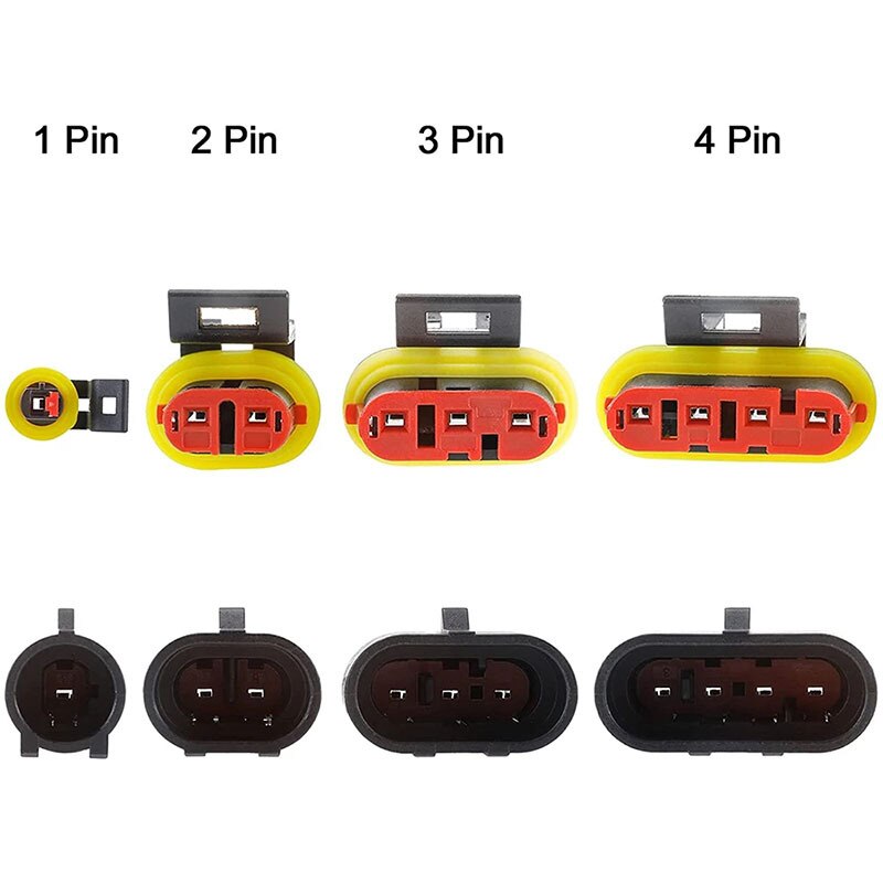 Waterproof Connectors Kit Automotive Solder Wire Quick Connector Electrical In Car Wiring Auto Seal Socket 1 2 3 4 Pin Plug