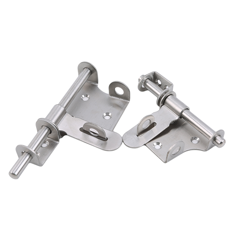 Window Latch Door Bolts Long Silver Stainless Steel Door Latch Sliding Lock Barrel Bolt Latch Hasp Staple Gate Safety Lock: 12.5x7.5cm