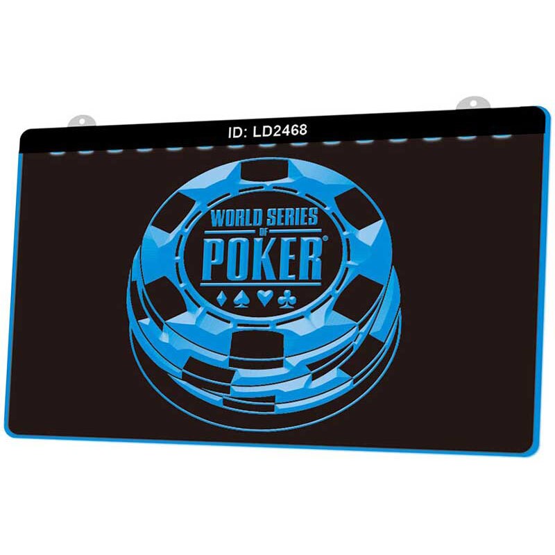 Ld2468 världsserien av pokerspel rum 3d gravering led ljus skylt flera färger gratis detaljhandel