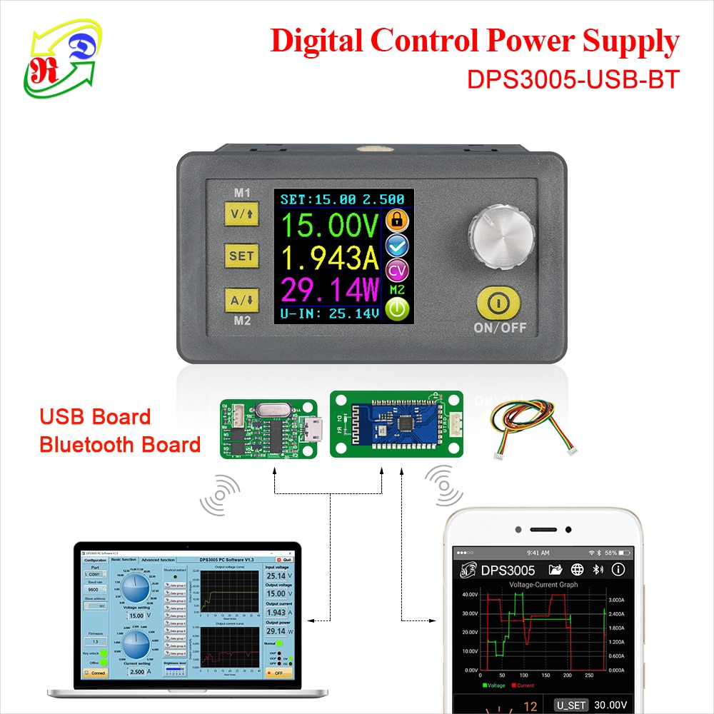 DPS3005 Communicatie Functie Constante Spanning Stroom Step-Down Voedingsmodule Voltage Converter Lcd Voltmeter 30V 5A