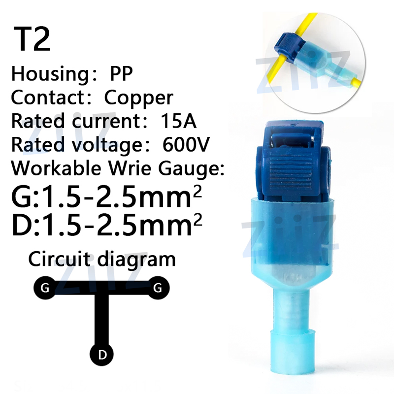 10 30 100Pcs T-Tap Connector Quick Electrical Cable Connector Snap Splice Lock Waterproof Crimp Wire Terminal blue yellow red: Beige / 3P