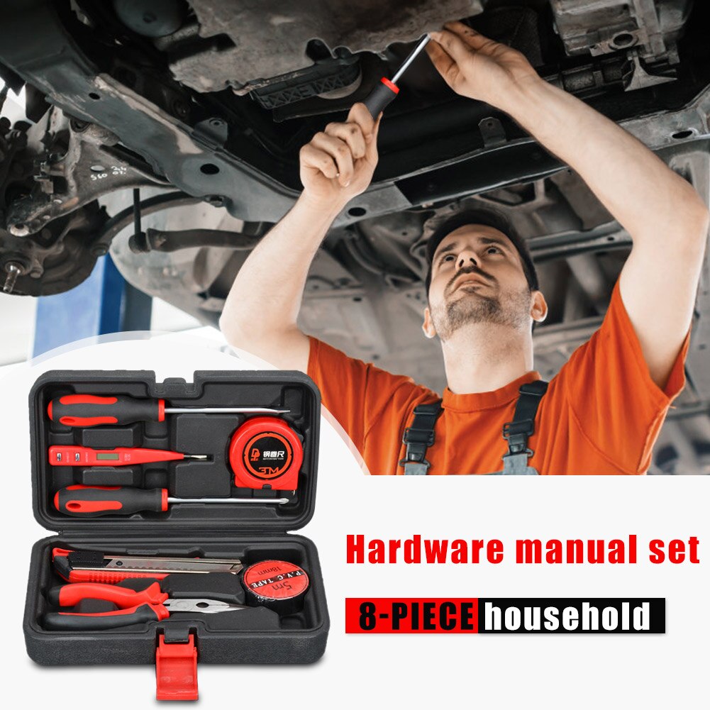 8Pcs Nuttig Huishoudelijke Auto Auto Reparatie Tool Set Combinatie Pakket Hand Tool Toolbox