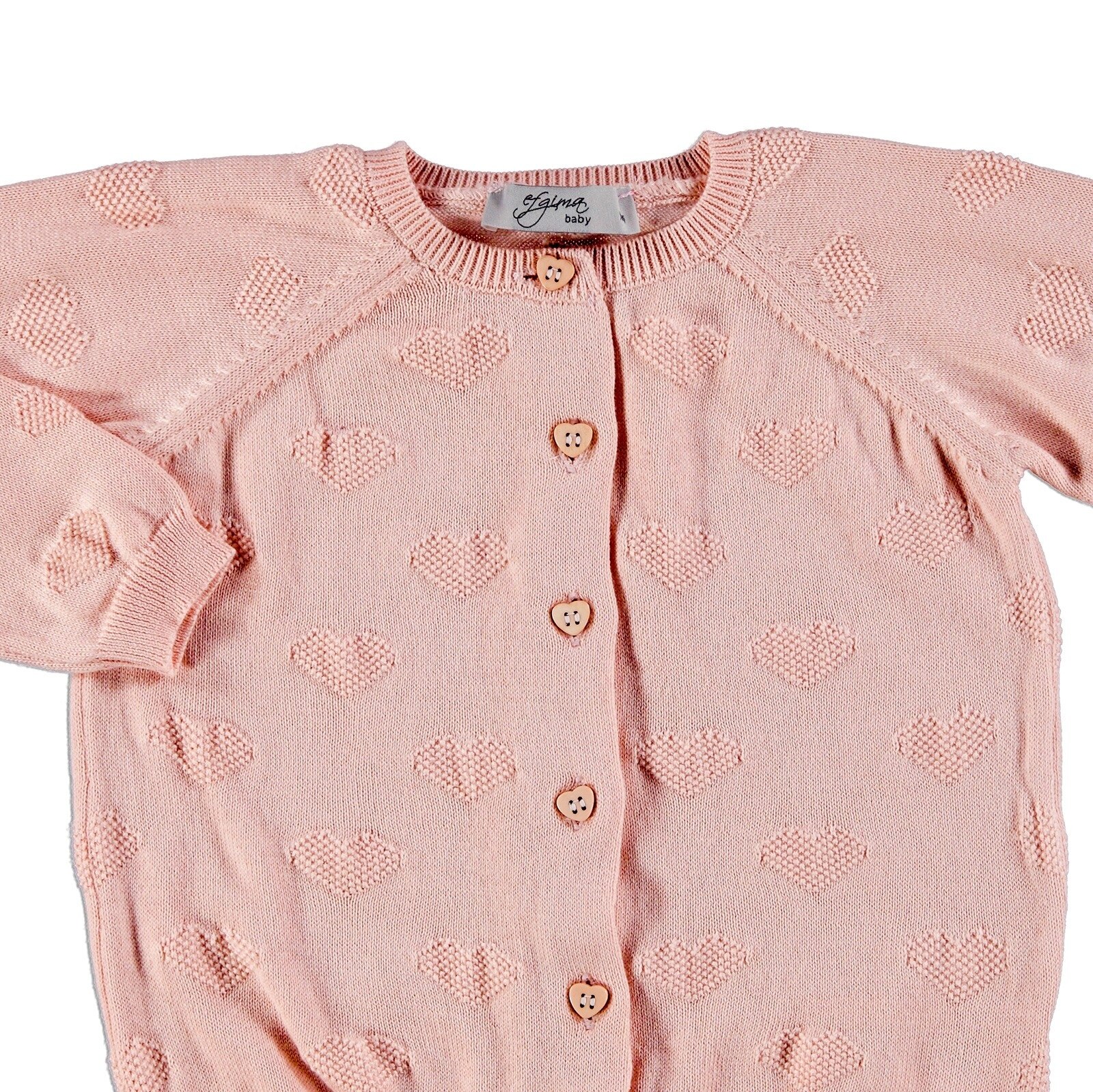 Ebebek Efgima Baby Winter Jacquard Herz Zugeknöpft Strickjacke