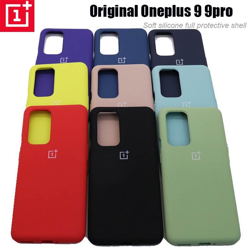 Original OnePlus 9 9pro Case Liquid Silicon Back Cover One Plus 9 9 pro Soft Case Shockproof Full Protectiver Case