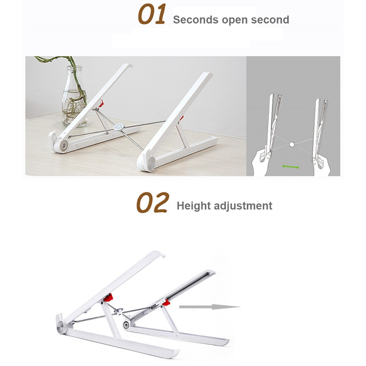 Ultralet let sammenfoldelig bærbar holder notebo stativ bærbar bærbar støttebeslag til kølereol til computer