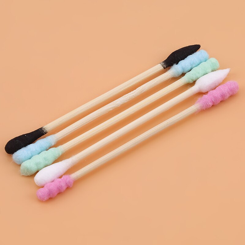 Cotton Swab Disposable Double-headed Bamboo Stick Swab Soft Buds Cleaning Of Ears Color Tampons Pampons Health Beauty Supplies