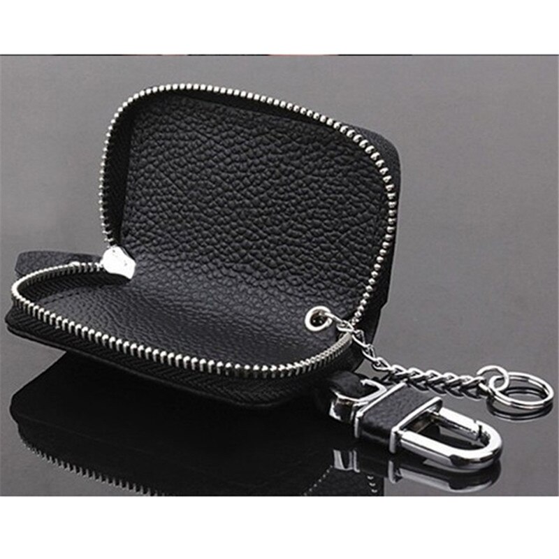 Pu lederen autosleutel portemonnees heren sleutelhouder huishoudster sleutels organizer dames sleutelhanger hoezen rits sleutel etui tas portemonnee