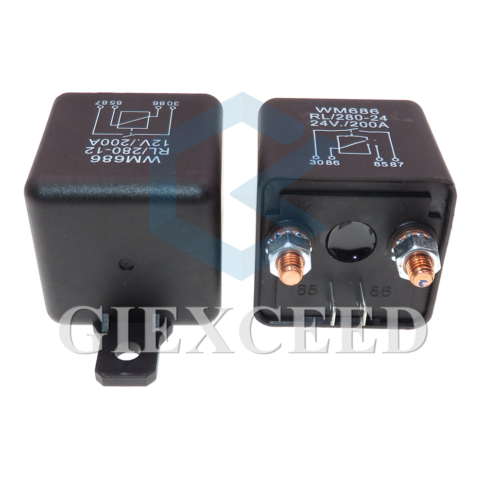 Relais 12V-48V DC 200A pour voiture et camion, commutateur de moteur, démarrage continu, automobile