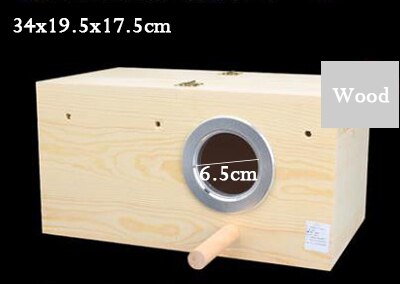 Parrot Parakeet Wooden Bird Breeding Box Eco-friendly Protect Eggs Incubator Warm Bird Nest For All Mini Birds Cage Accessories: XL size right open