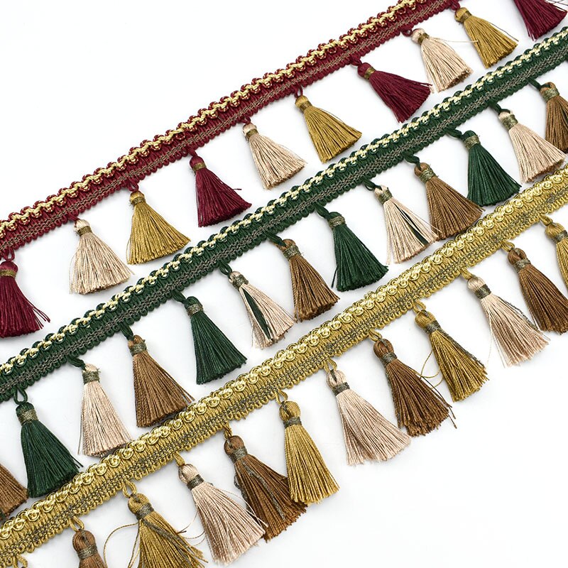1/2Meters Meetee 85mm Wide Curtain Trim Tassels Lace Fringe Ribbon DIY Handmade Mantle Sofa Hometextile Decortion Accessories