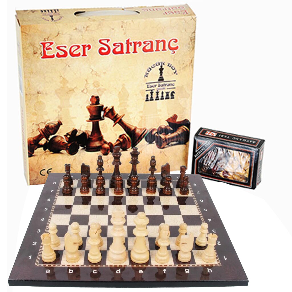 Luxury Wood Wooden Chess Set Big size Work Leisure Intelligence Success Strategy 36 X36 cm Children 'S Educational Şah 8.5cm