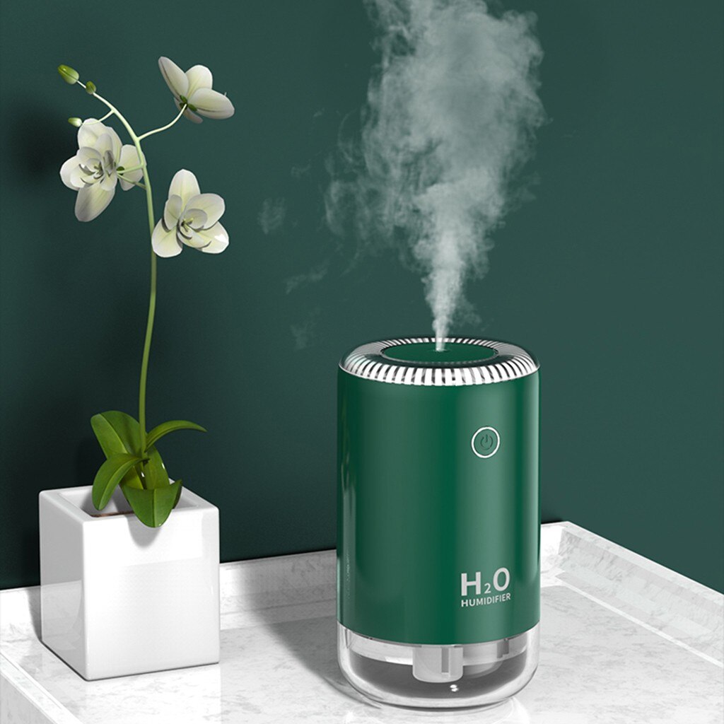 USB Air Humidifier Electric Aroma Diffuser Mist Wood Grain Oil Aromatherapy Mini Home Office Face Sprayer Reed Diffuser Sets: Green