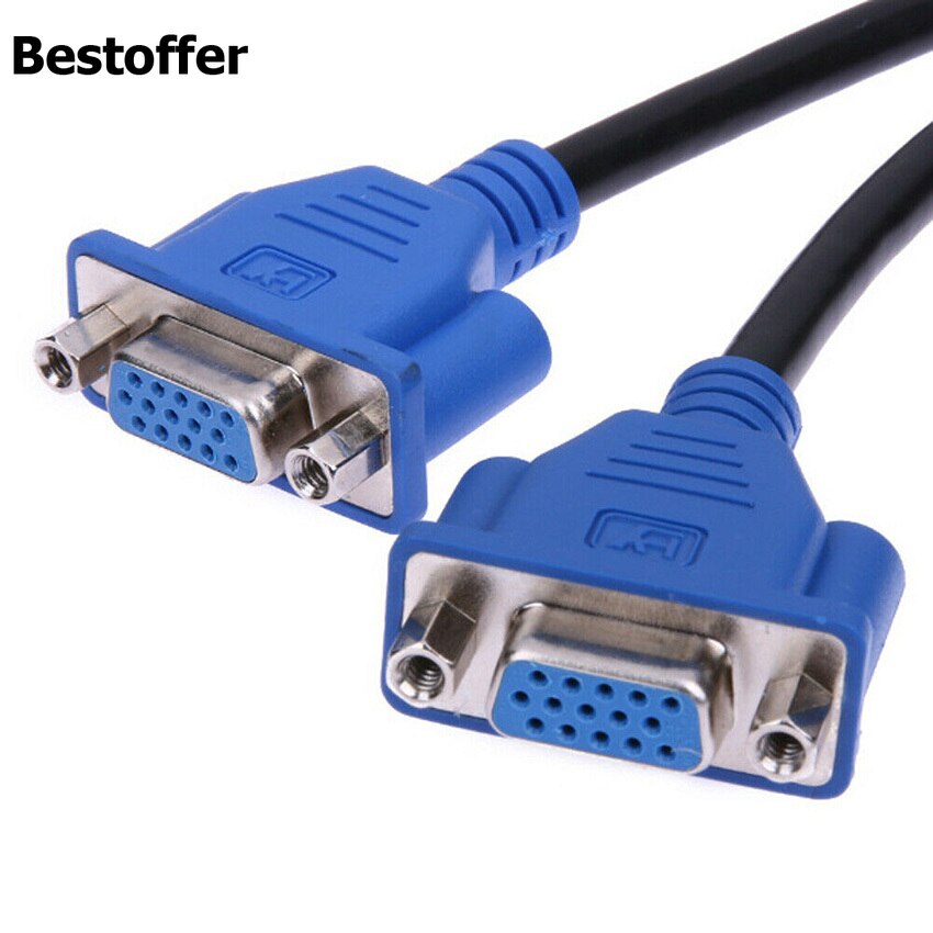 DMS-59 Pin Male to Dual VGA Female Y Splitter Video Card Adapter Cable 25CM