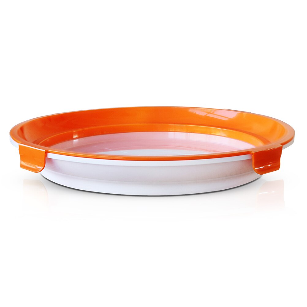 Clever Tray Innovative Food Preservation Tray Plastic Food Storage Container Set Food Fresh Storage Microwave Cover: Orange