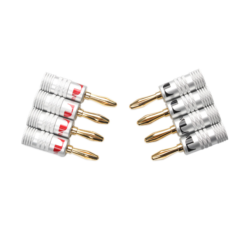 Conector de conector Banana Nakamichi de 8 uds, conector de cable Banana chapado en oro para altavoz Musical, Pin de cable de Audio de 4mm