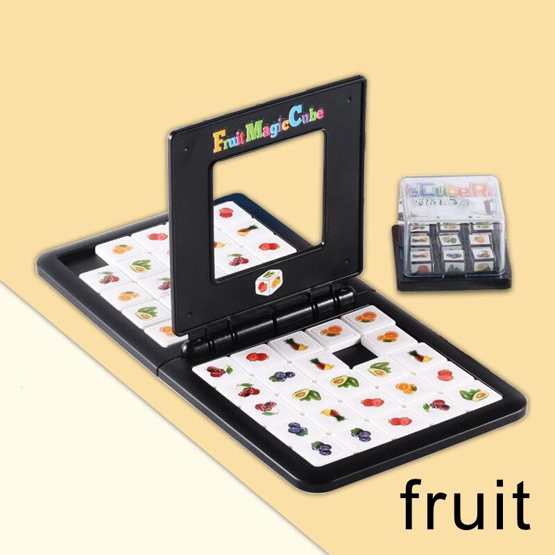 Puzzle Würfel 3D Puzzle Rennen Würfel Gremium Spiel freundlicher Erwachsene Bildung Spielzeug Eltern-Art-Doppel Geschwindigkeit Spiel Magische Würfel: Frucht