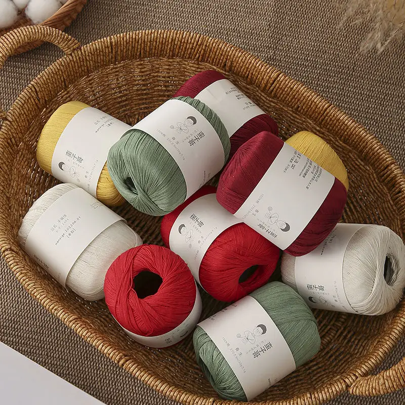Pure Cotton Fine Thread Size 8 Lace Thread Crochet Needle Fine Yarn Spring Summer Hand Woven Rod Needle Thread Crochet Yarn