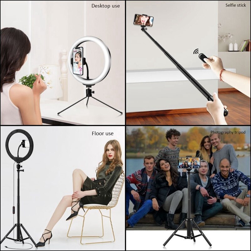 Stöße Tragbare Rgb Ring Licht Mit Stativ 10 Zoll Füllen Licht LED Live Licht praktisch Universal- Selfie Stock