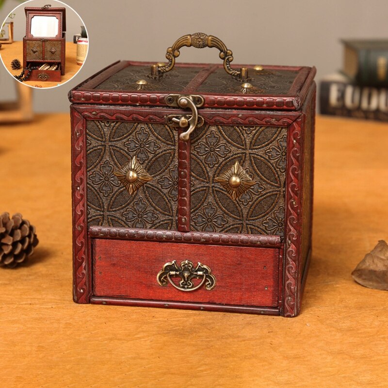 Wooden Vintage Jewelry Box Jewelry Storage Box Jew... Grandado