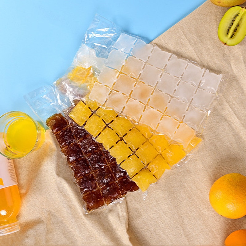 10 Pcs Disposable Ice Frozen Lattic Bags Self-Sealing Plastic Ice Cubes Tools Ice Mold Drinking Tools