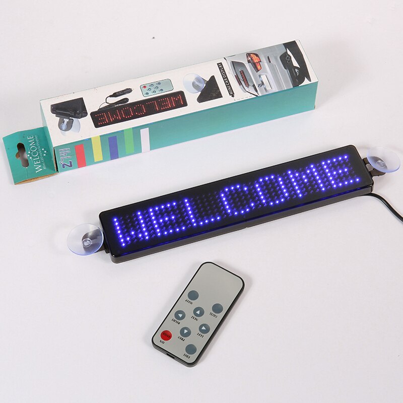 23CM 12V 7X41 pixels LED Taxi Sign Remote Control Programmable Scrolling Programmable Message LED Screen Diy kit: Blue