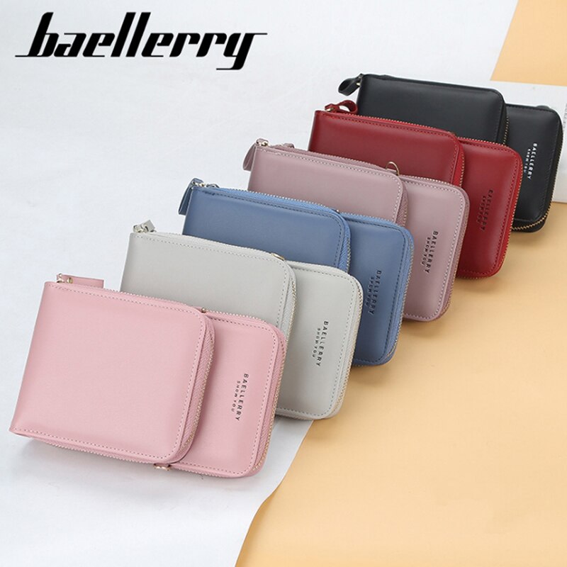 Doble cremallera damas monedero bandolera cartera billetera para teléfono para mujer mini cartera bandolera