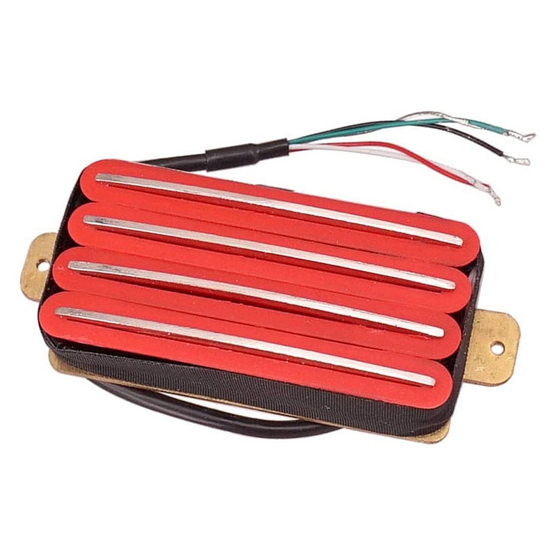 Finest Electric Guitar Dual Rail Pickups 4 Core Wire Copper Base Plate, Red