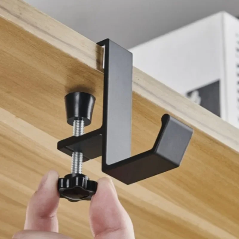 1/2pc Adjustable Desk Edge Hook Gaming Headset Desk Hanger Backpack Storage Hanging Hook Holder Punch-free Home Office Organizer: Red