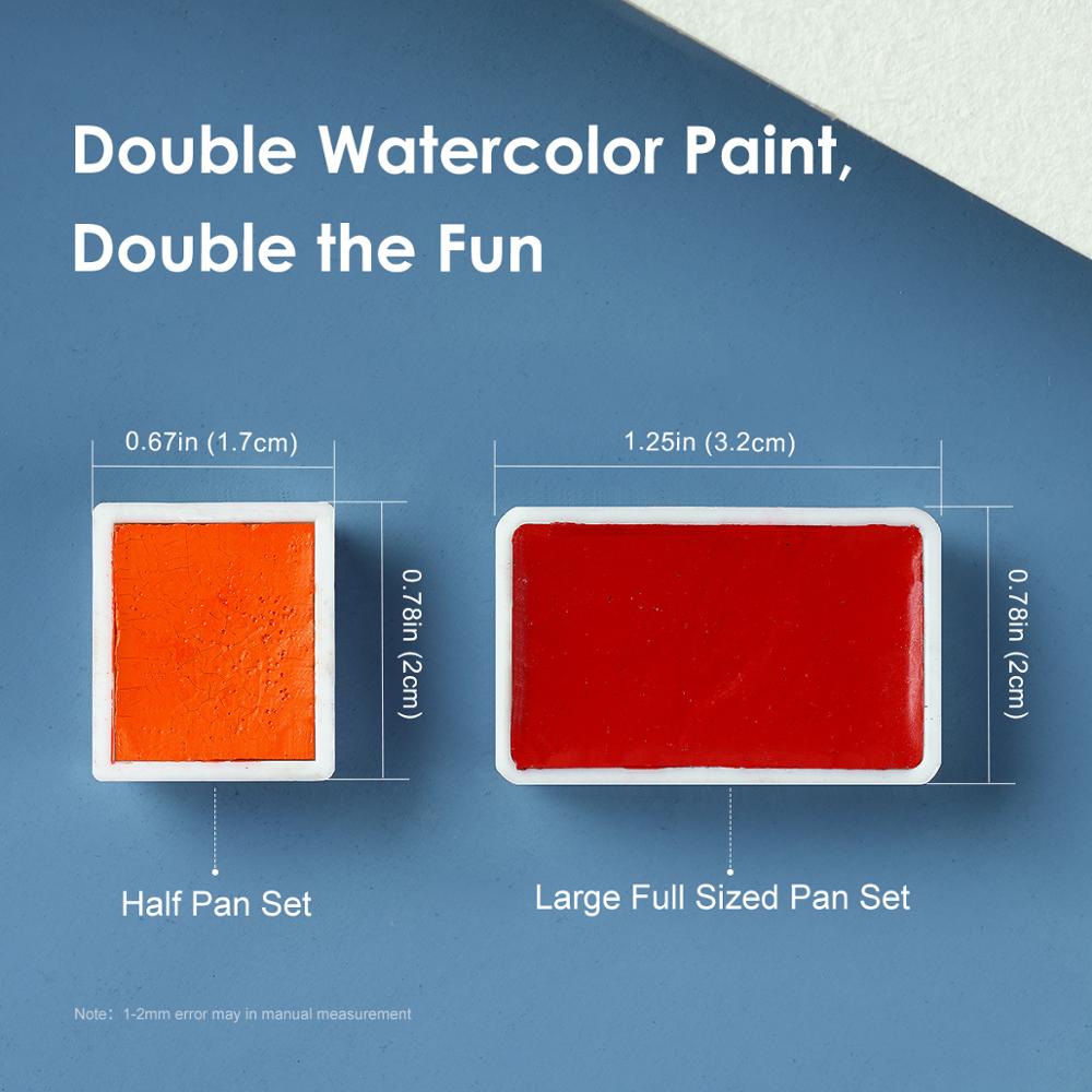 Paul Rubens Caroline 24 Kleuren Student Grade Solid Aquarel Set, Met Een Mentale Doos (Blauw), geschikt Voor Student En Kunstenaar