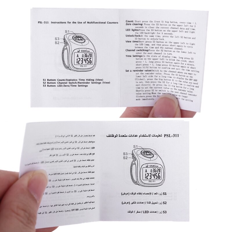 6 Digitale Vinger Telapparaat 8 Kanalen Met Led Backlight Tijd Zingen Gebed Siliconen Ring Elektronische Hand Teller