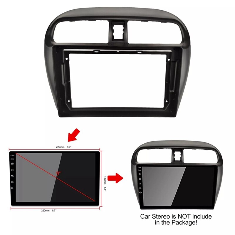 Kit écran 9 pouces de l&#39;autoradio Fascia, pour MITSUBISHI Mirage Space Star