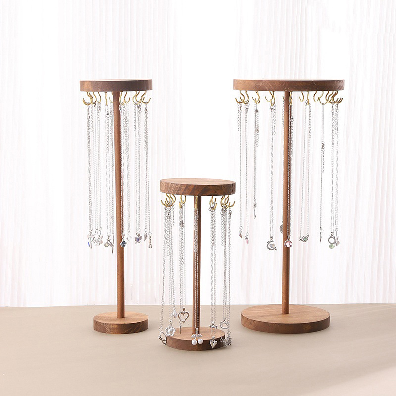 Supporto Per Gioielli A 3 Livelli In Metallo E Legno - Organizer Da Tavolo Per Collane, Orecchini E Bracciali - Regalo Idea
