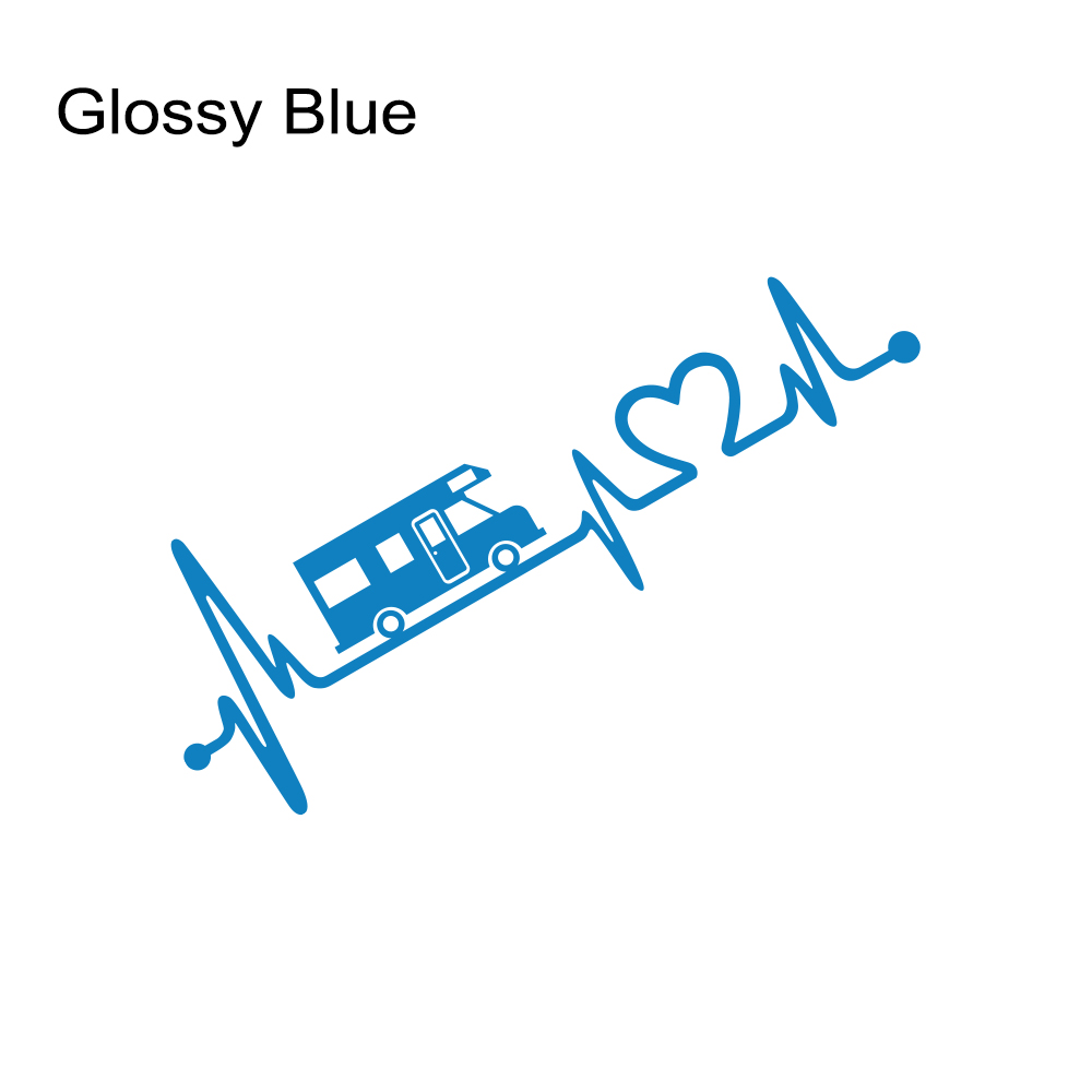 Pegatinas de vinilo de rayas para autocaravana, caja de caballos, caravana, RV, accesorios para coche, calcomanías gráficas de decoración de electrocardiograma: S / Negro