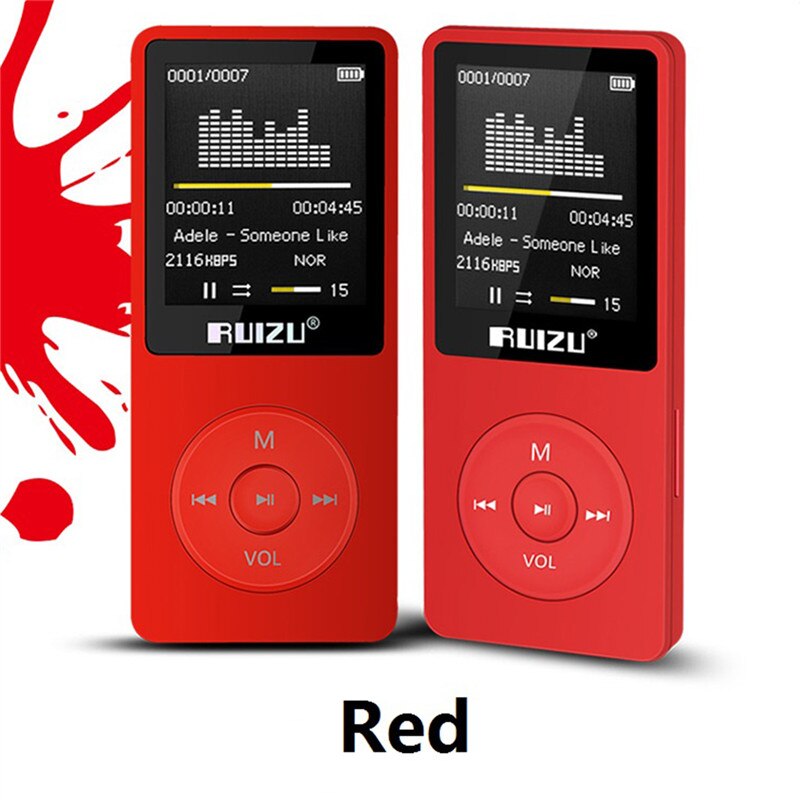 100% reproductor MP3 RUIZU X02 versión original en inglés 4G/8G/16G portátil Mp3 puede jugar 80 horas con Radio FM E-Book, reloj voz