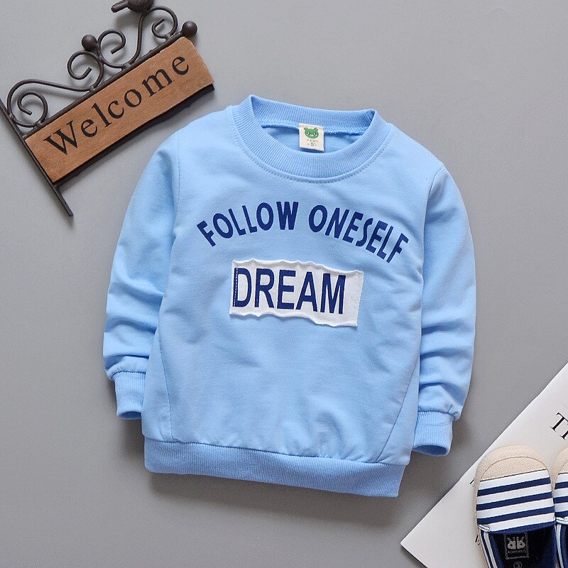 Lente kinder katoenen t-shirt koreaanse cartoon letters jongens & meisjes trui 0-3 jaar babykleding