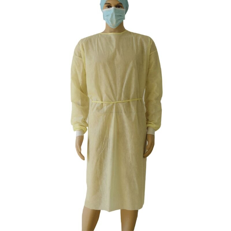 Isolation Gown with Elastic Cuff Disposable Non-Woven Splash Resistant fits all