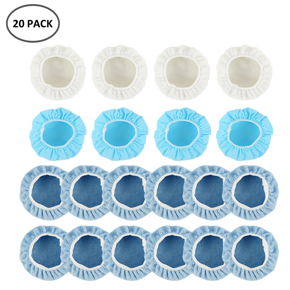 Car Polishing Bonnet Buffer Pad Microfiber Bonnet Polisher Pad Cover for Car Paint Care 5-6" 9-10" 2 Sizes